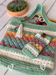 Michelle Bag Tote with mini bag crochet pattern